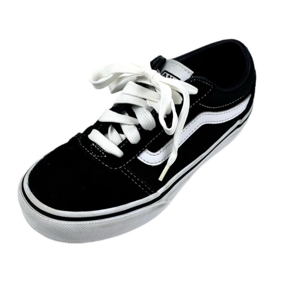 Vans Kids Old School Black Suede/ White Sneakers Sz 12